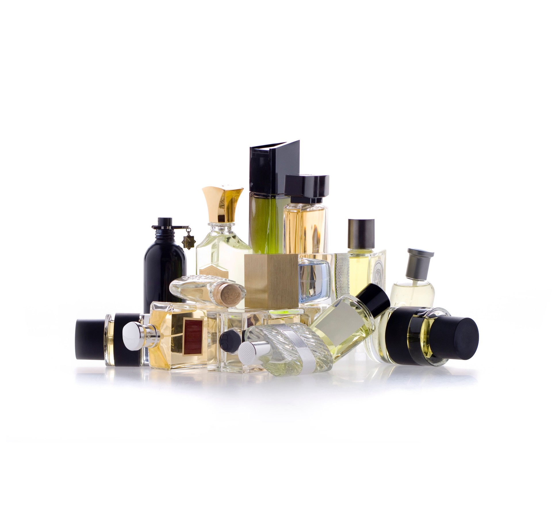 Various bottles of perfume
